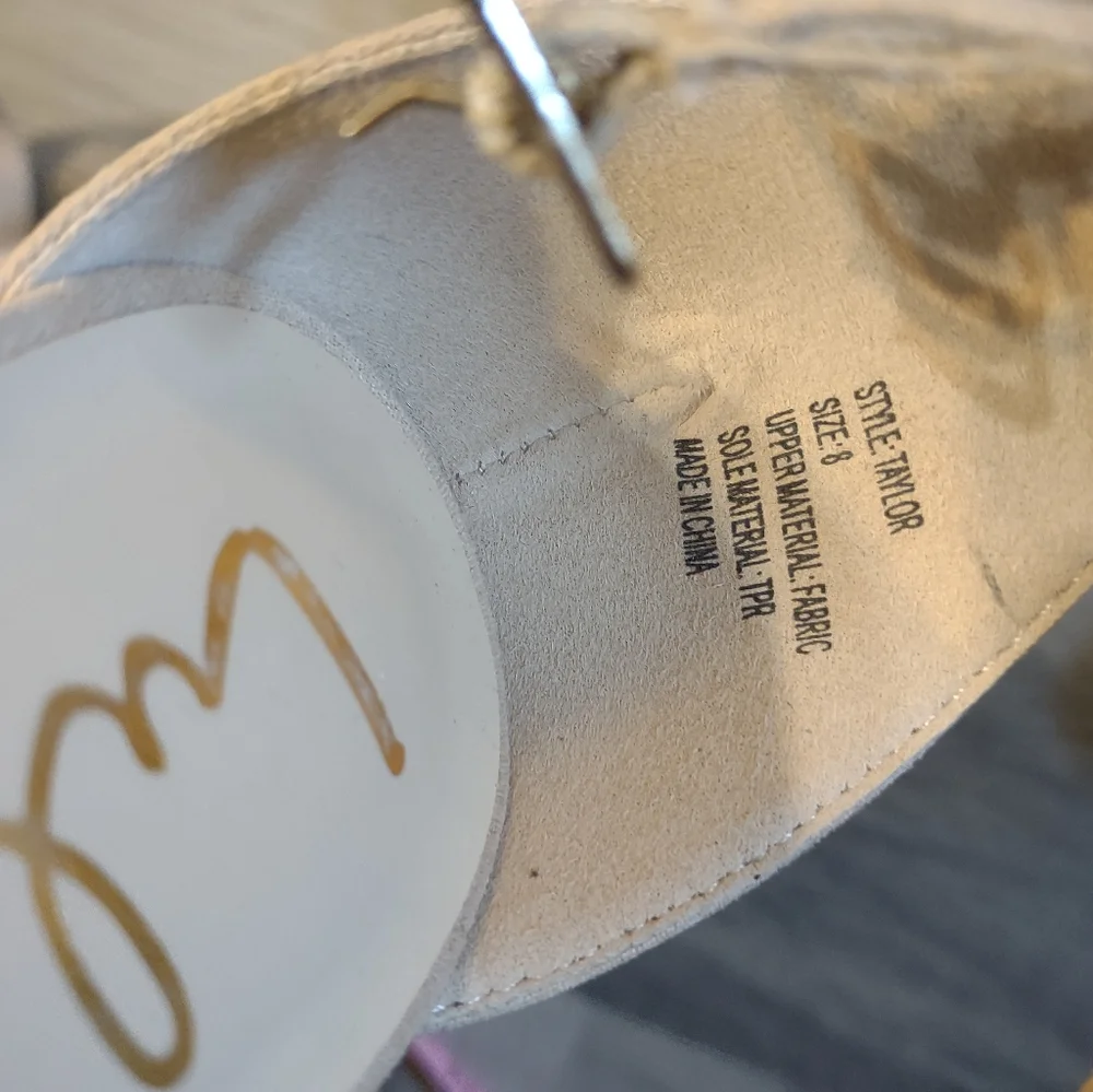 Lulu's Taylor Beige Fabric Nude Heels